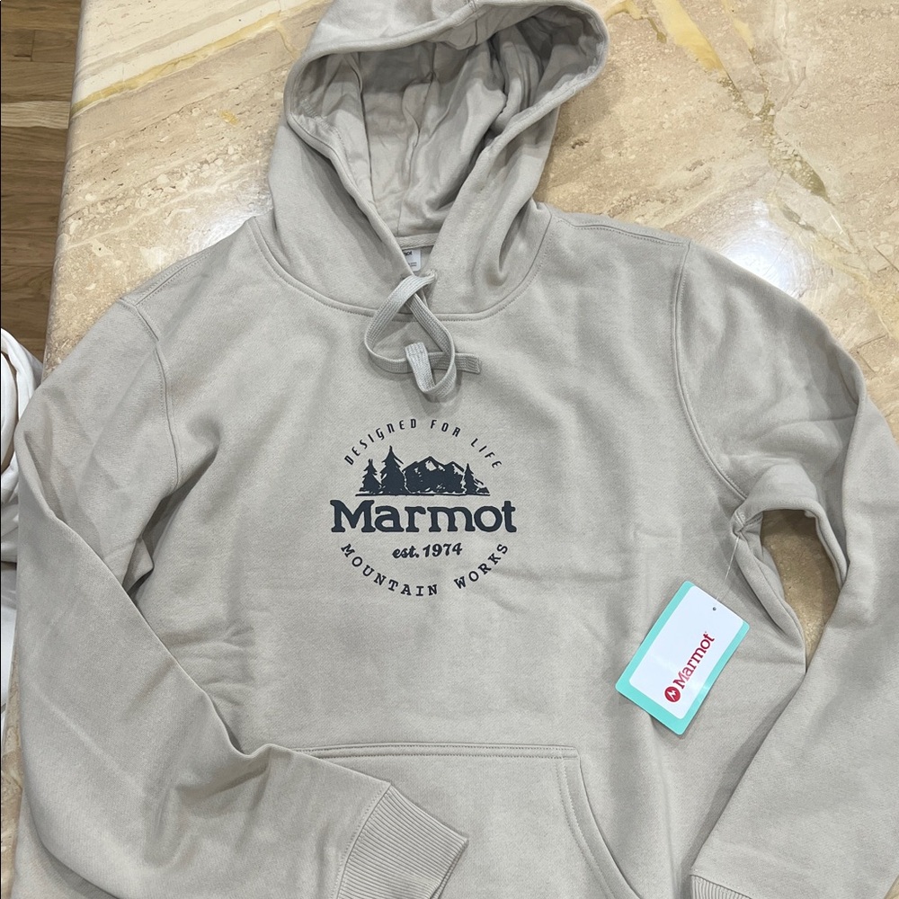 Marmot Beige Hoodie with Logo